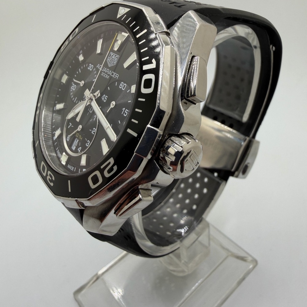 Men’s Tag Heuer Aquaracer CAY111A Quartz Mvt Chronograph Two Straps Included - Picture 4 of 13